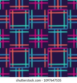 Seamless abstract geometric pattern. The texture of the strips. Brushwork. Hand hatching. Scribble texture. Textile rapport.