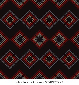 Seamless abstract geometric pattern. The texture of rhombus. Brushwork. Hand hatching. Scribble texture. Textile rapport.