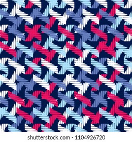 Seamless abstract geometric pattern. The texture of the strips. Brushwork. Hand hatching. Scribble texture. Textile rapport.