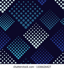 Seamless abstract geometric pattern. The texture of rhombus. The texture of the dots.  Textile rapport.