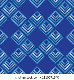 Seamless abstract geometric pattern. The texture of rhombus. Brushwork. Hand hatching. Scribble texture. Textile rapport.