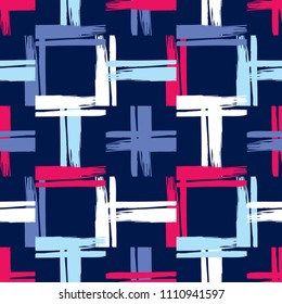 Seamless abstract geometric pattern. The texture of the strips. Brushwork. Hand hatching. Scribble texture. Textile rapport.