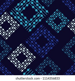 Seamless abstract geometric pattern. Texture of stripes and circles. Brushwork. Hand hatching. Scribble texture. Textile rapport.