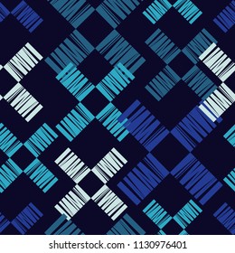 Seamless abstract geometric pattern. Texture with crosses. Scribble texture. Brushwork. Textile rapport.