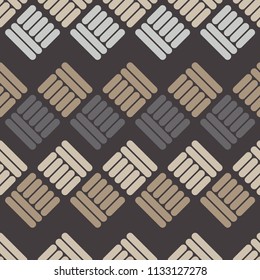 Seamless abstract geometric pattern. Texture of strips and rhombuses. Textile rapport.