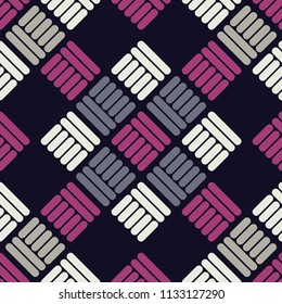 Seamless abstract geometric pattern. Texture of strips and rhombuses. Textile rapport.