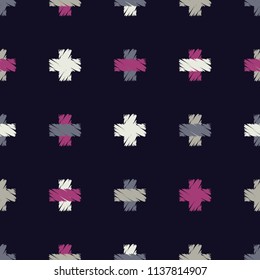 Seamless abstract geometric pattern. The texture of the strips. Brushwork. Hand hatching. Textile rapport.
