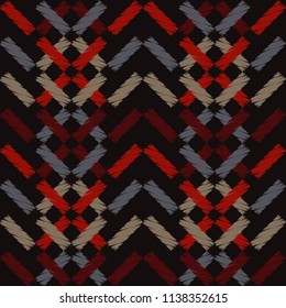 Seamless abstract geometric pattern. The texture of the strips. Brushwork. Hand hatching. Textile rapport.