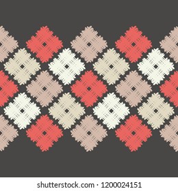 Seamless abstract geometric pattern. Texture patchwork. Mosaic texture. Brushwork. Hand hatching. Can be used for wallpaper, textile, invitation card, wrapping, web page background.