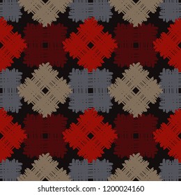 Seamless abstract geometric pattern. Texture patchwork. Mosaic texture. Brushwork. Hand hatching. Can be used for wallpaper, textile, invitation card, wrapping, web page background.