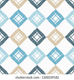 Seamless abstract geometric pattern. Texture patchwork. Mosaic texture. Brushwork. Hand hatching. Can be used for wallpaper, textile, invitation card, wrapping, web page background.