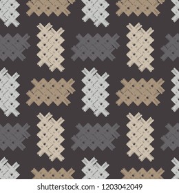 Seamless abstract geometric pattern. Texture patchwork. Mosaic texture. Brushwork. Hand hatching. Can be used for wallpaper, textile, invitation card, wrapping, web page background.