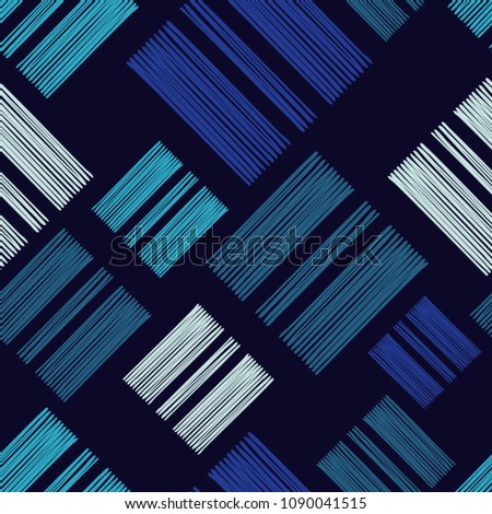Seamless abstract geometric pattern. The texture of rhombus. Manual hatching. Scribble texture. Textile rapport.