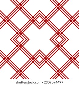 Seamless abstract geometric pattern of three-contour squares in red