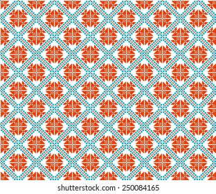 Seamless abstract geometric pattern. Traditional Ukrainian embroidery. Hipster background. Pixel art.