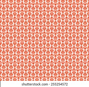 Seamless abstract geometric pattern. Traditional Ukrainian embroidery. Hipster background. Pixel art.