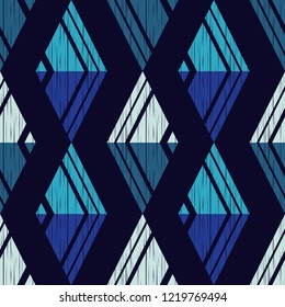 Seamless abstract geometric pattern. Triangles. Vector pattern. Mosaic texture. Scribble texture. Can be used for wallpaper, textile, invitation card, wrapping, web page background.
