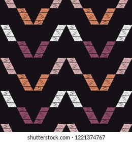 Seamless abstract geometric pattern. Vector pattern. Mosaic texture. Scribble texture. Can be used for wallpaper, textile, invitation card, wrapping, web page background.
