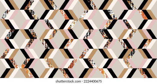 Seamless abstract geometric pattern. Vector Illustration.