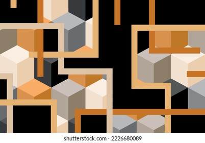 Seamless abstract geometric pattern. Vector Illustration.