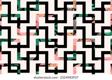 Seamless abstract geometric pattern. Vector Illustration