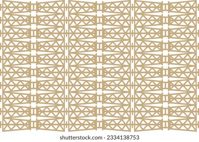 Seamless abstract geometric pattern. Vector Illustration modern geometric triangle grid patterns. flat brown and white colors. gold luxury color and line.
