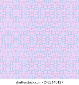 Seamless abstract geometric pattern. Vector Illustration. 1970 Aesthetic Textures with Flowing Waves