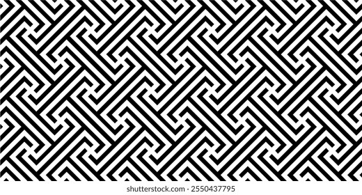 Seamless abstract geometric pattern. Vector Illustration. Striped hexagons Stylish and elegant