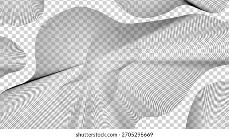 Seamless abstract geometric pattern vector background texture in black, white, and gray.
Abstract black and white vector pattern of smooth satin cloth texture with a folded fashion design backdrop.