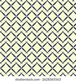 seamless abstract geometric pattern. Vectorized blue and light yellow background. with rhombuses, diamond shapes, mesh.