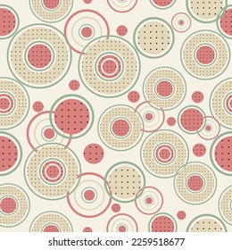 Seamless abstract geometric pattern. Vector.light theme beige background geometric vector pattern with polka dots, circular design.simple geometric mosaic,tile pattern.simple tiles circular pattern.