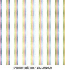 Seamless abstract geometric pattern with vertical lines made of dots. Colorful stripy vector illustration. line wallpaper. 