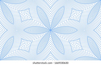 Seamless abstract geometric pattern. Volumetric forms of many lines. Kaleidoscope of 3D images. Design for original textiles and printing. Stock vector illustration.