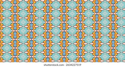 Seamless Abstract Geometric Pattern with Warm Tones