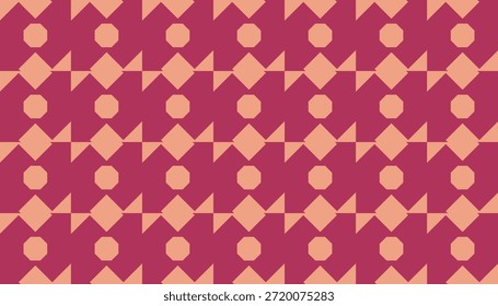 Nahtloses abstraktes geometrisches Muster in warmen roten Farben. Wiederholte Achteck und Diamant Formen nahtlosen Hintergrund, Perfekt für den Druck, Design-Hintergründe, Tapeten und Fliesen, Geschenkverpackung