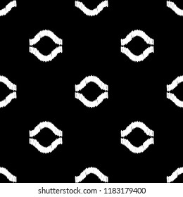 Seamless abstract geometric pattern. Wave. Mosaic texture. Brushwork. Hand hatching. Scribble texture. Textile rapport.