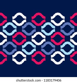 Seamless abstract geometric pattern. Wave. Mosaic texture. Brushwork. Hand hatching. Scribble texture. Textile rapport.