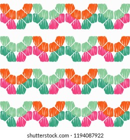 Seamless abstract geometric pattern. Wave. Mosaic texture. Brushwork. Hand hatching. Can be used for wallpaper, textile, invitation card, wrapping, web page background.
