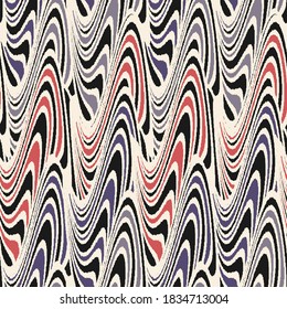 Seamless abstract geometric pattern of wavy stripes.
