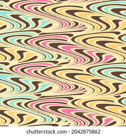 Seamless abstract geometric pattern of wavy stripes.
