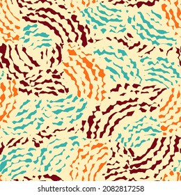 Seamless abstract geometric pattern of wavy stripes.
