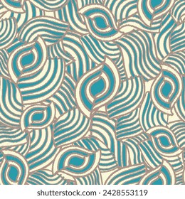 Seamless abstract geometric pattern of wavy stripes.
