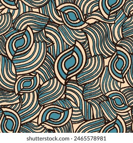 Seamless abstract geometric pattern of wavy stripes.
