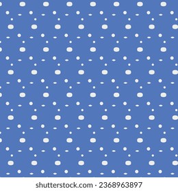 Seamless abstract geometric pattern White snow on blue background for fabric home wear carpets surface design packaging Vector illustration