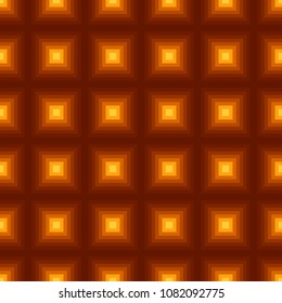Seamless abstract geometric pattern of yellow squares