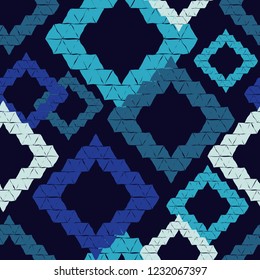 Seamless abstract geometric pattern. Zentangle. Triangles. Vector pattern. Mosaic texture. Can be used for wallpaper, textile, invitation card, wrapping, web page background.