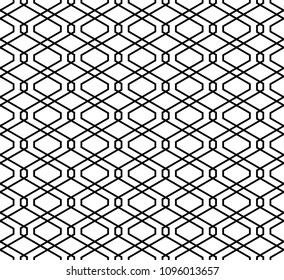 Modelo geométrico abstracto inconsútil. Silueta negra en el fondo blanco.