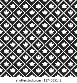 Seamless abstract geometric patterns with with maple leaf