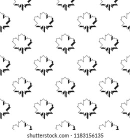 Seamless abstract geometric patterns with with maple leaf icon