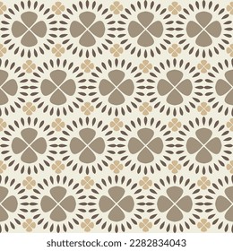 Seamless abstract geometric pattern.simple flower tiles,floral ornament,circles models used geometric flower background pattern.surface design, fabric,banner,textile pattern with cream background.